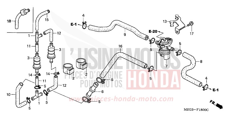 AIR INJECTION CONTROL VALVE for Shadow Aero GRAPHITE BLACK (NHB01) from 2006